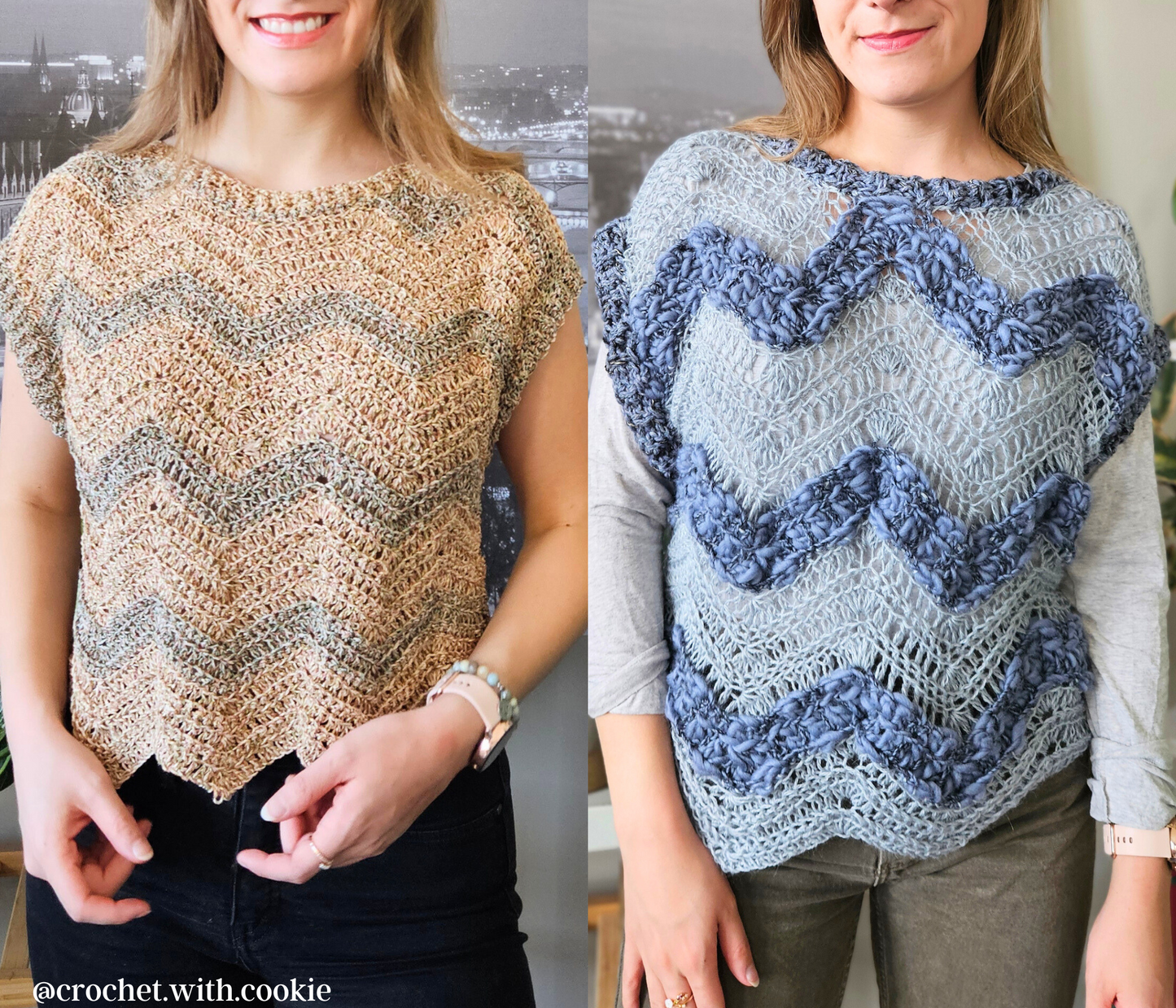 loose lace crochet sweater pattern, crochet pullover women, textured chunky crochet pullover, easy beginner crochet sweater pattern, fall crochet top, fall crochet sweater, winter crochet pullover, size-inclusive crochet pattern, simple crochet pattern top, chevron crochet top pattern pdf, chevron crochet vest, zigzag vest crochet pattern, zigzag stitch crochet tutorial