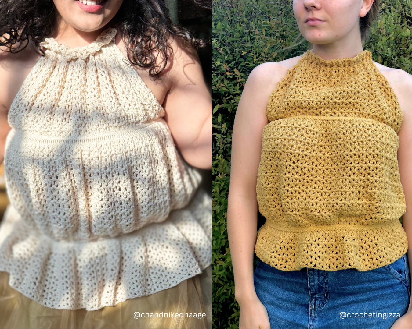 halterneck top crochet pattern, easy beginner crochet top pattern, loose lace ruffled top crochet pattern, delicate crochet top, loose trendy fishnet top crochet pattern, women girls lace top crochet pattern pdf, halter top