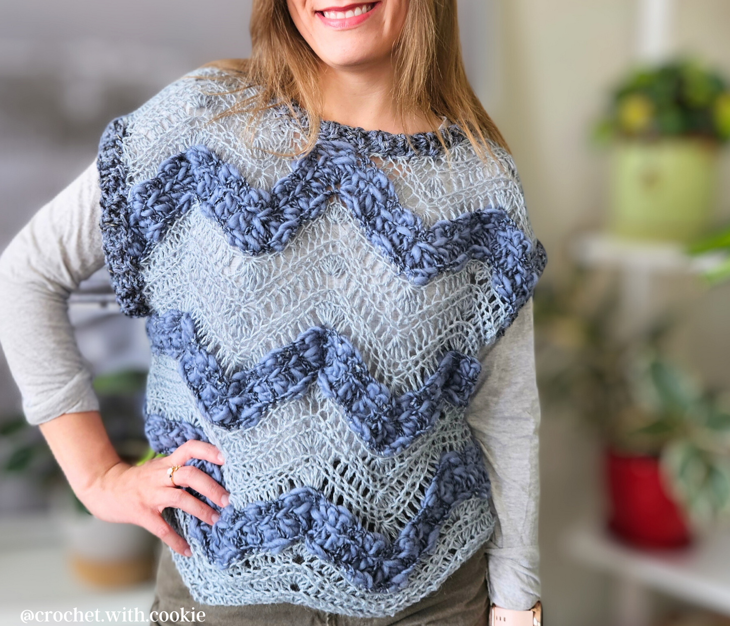 loose lace crochet sweater pattern, crochet pullover women, textured chunky crochet pullover, easy beginner crochet sweater pattern, fall crochet top, fall crochet sweater, winter crochet pullover, size-inclusive crochet pattern, simple crochet pattern top, chevron crochet top pattern pdf, chevron crochet vest, zigzag vest crochet pattern, zigzag stitch crochet tutorial