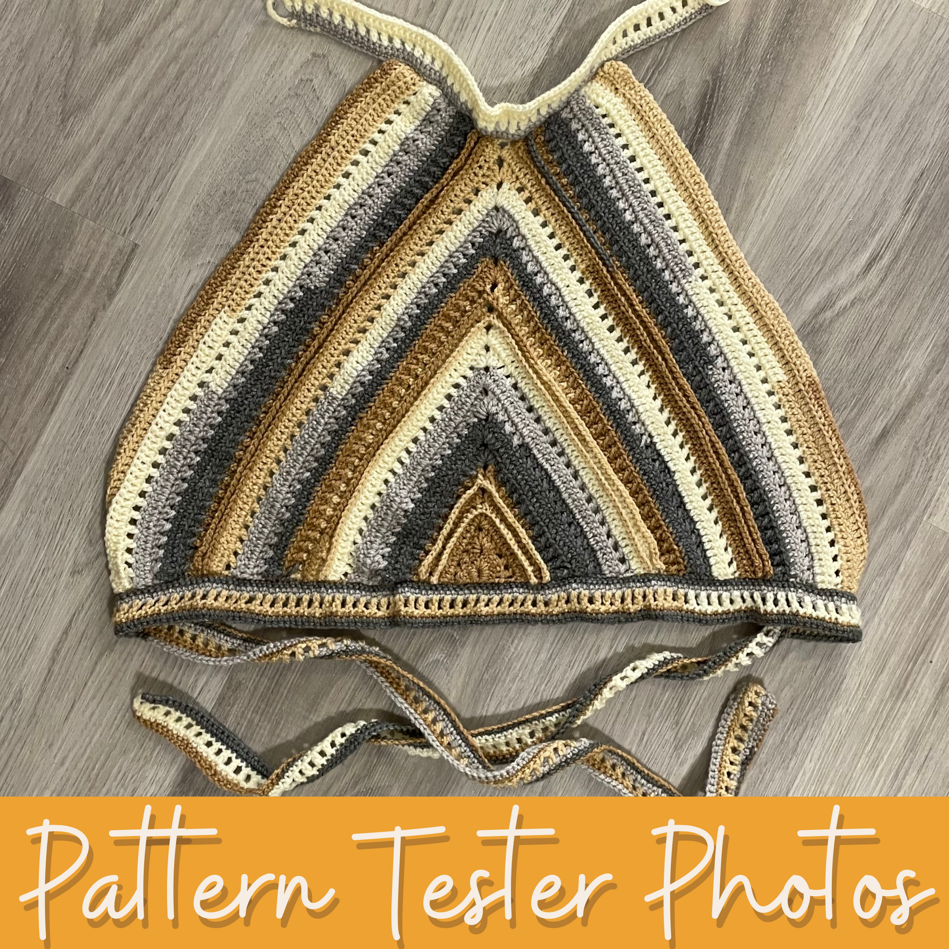 halter neck tank top crochet pattern, easy summer spring break tank top crochet pattern, tie in the back crochet top, textured open-back crochet top pattern pdf, simple beginner women triangle tank top pattern pdf, island wrap top
