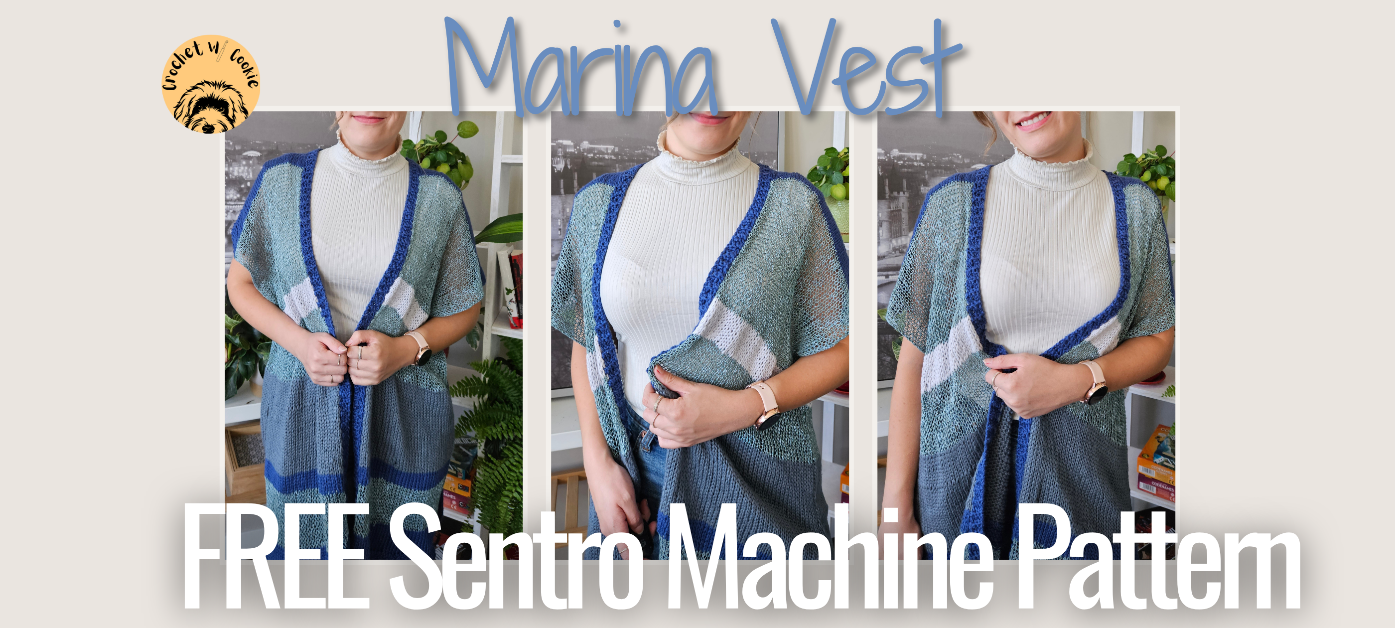 free sentro knitting machine vest pattern