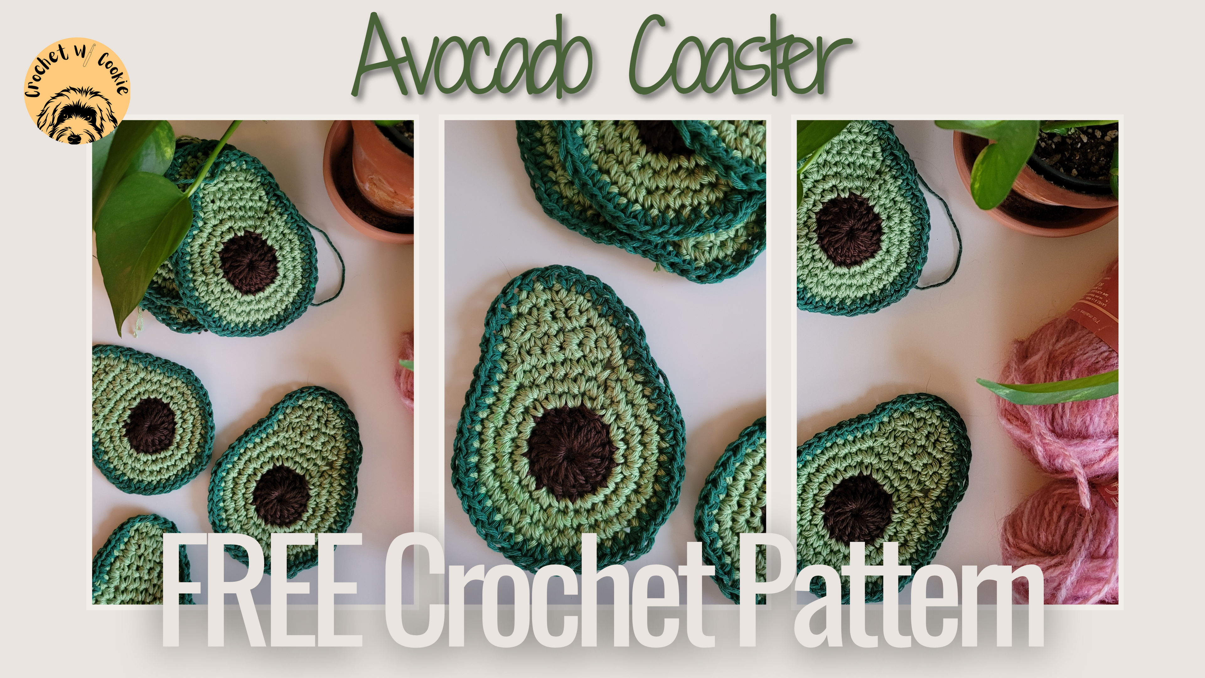 Avocado Coaster - Free Crochet Pattern