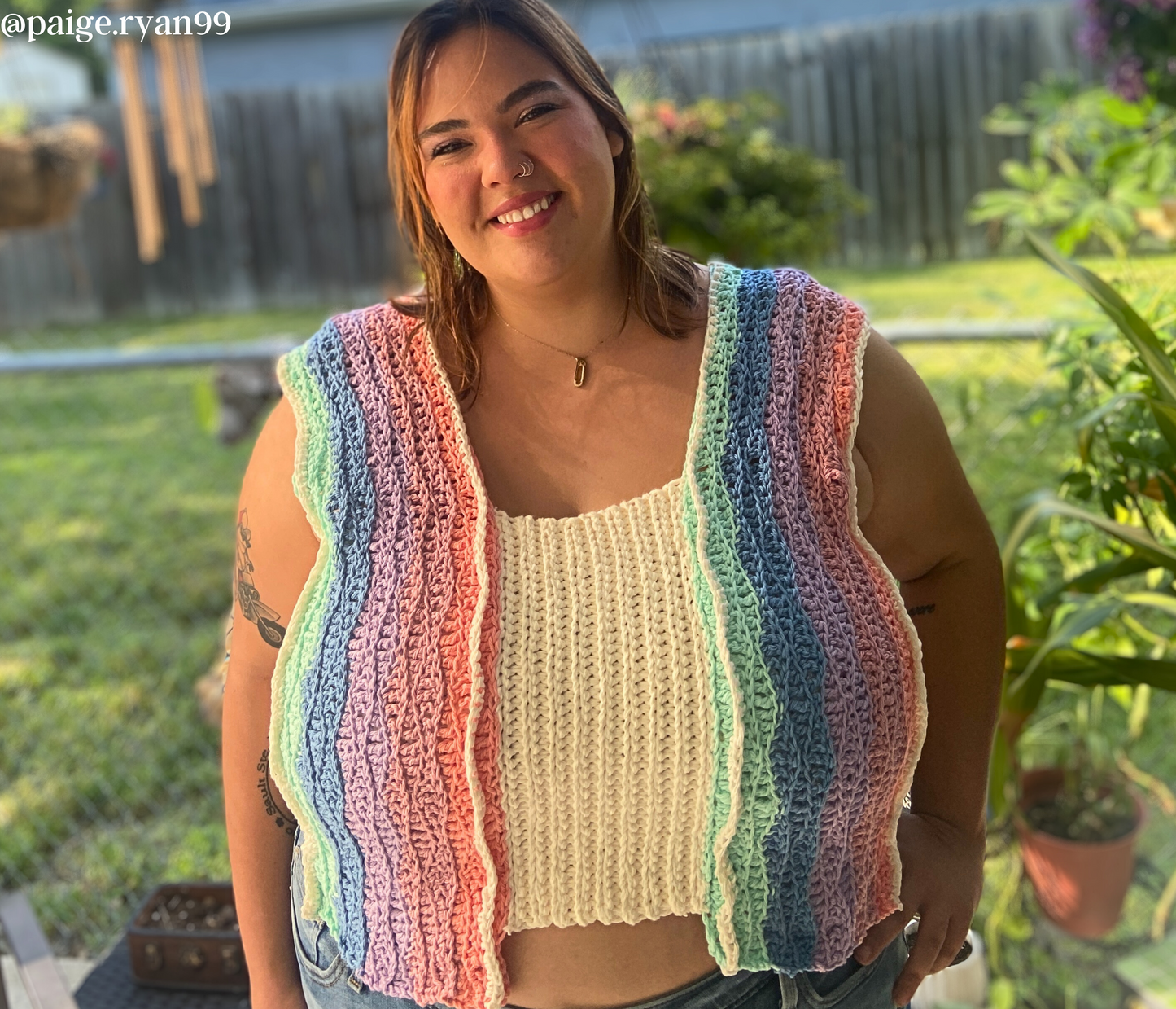 Rainbow Ripple Tank Crochet Pattern PDF