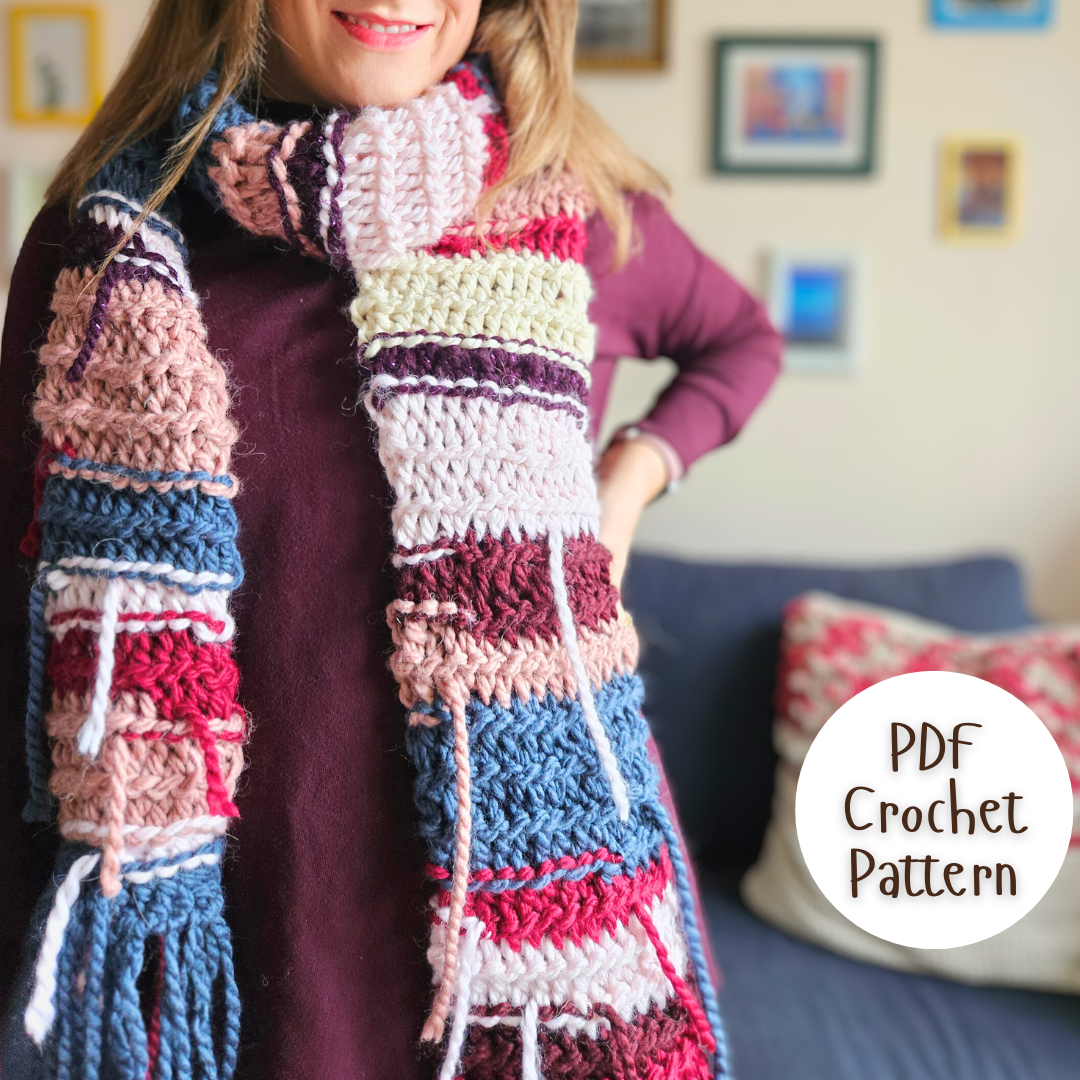 Party Popper Scarf Crochet Pattern PDF – crochetwithcookie