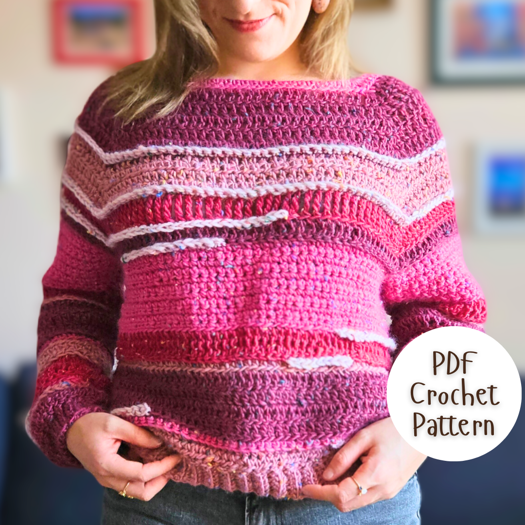 Candy Crush Pullover Crochet Pattern PDF