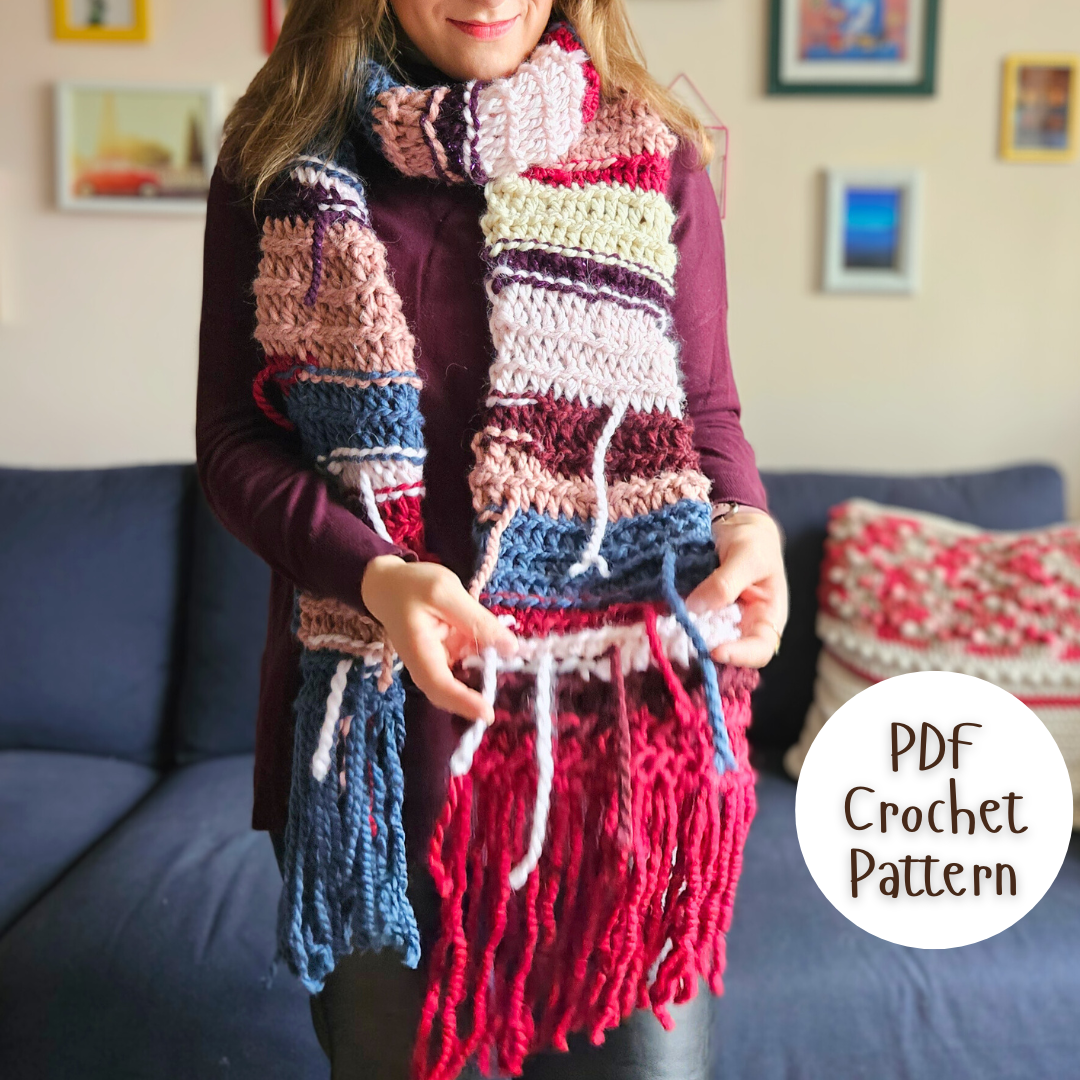 Party Popper Scarf Crochet Pattern PDF – crochetwithcookie