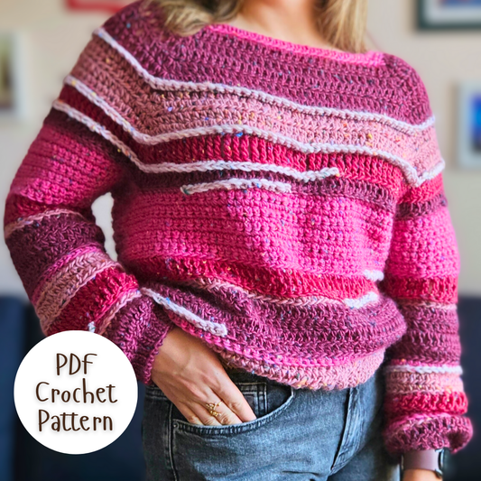 Candy Crush Pullover Crochet Pattern PDF