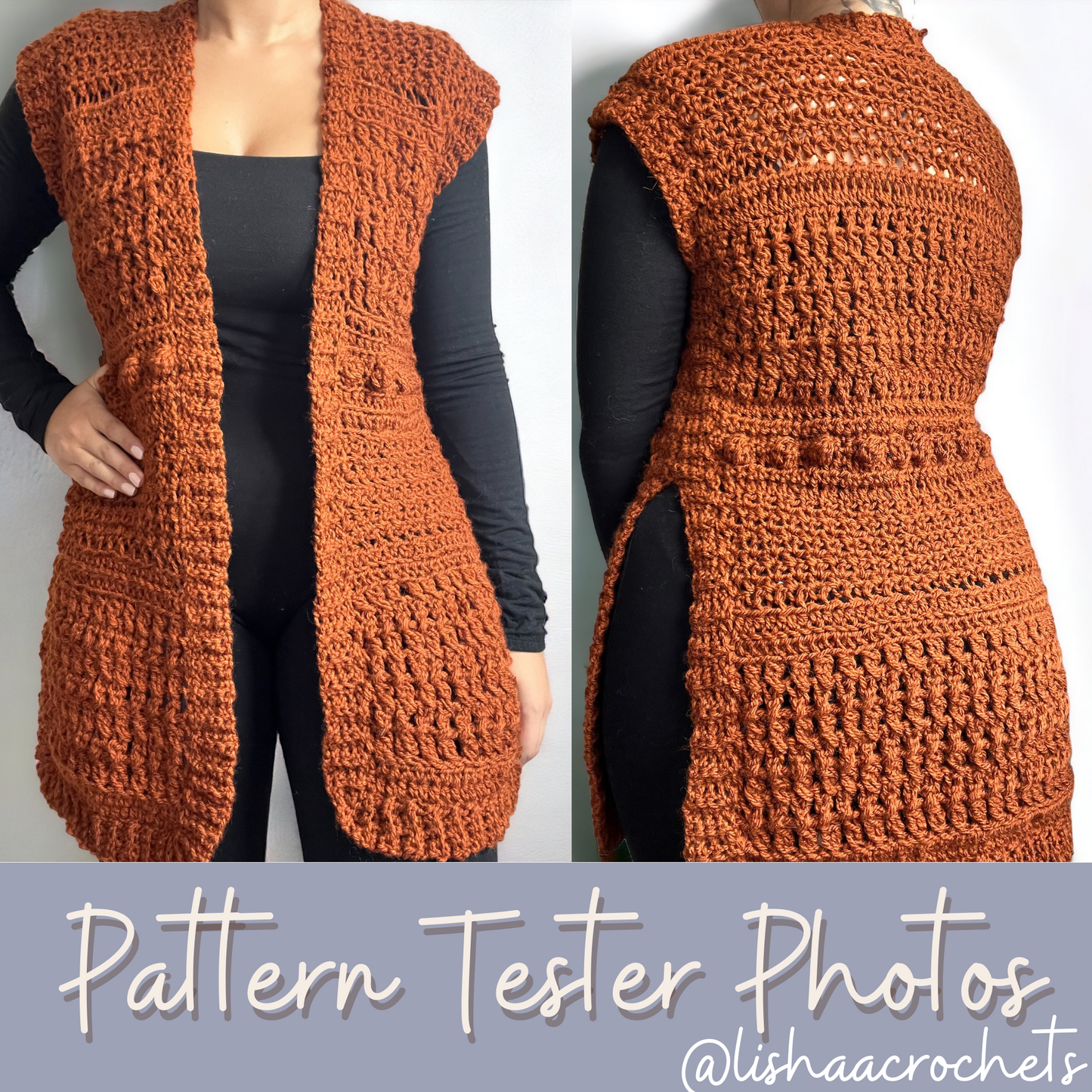 Betty Vest Crochet Pattern PDF