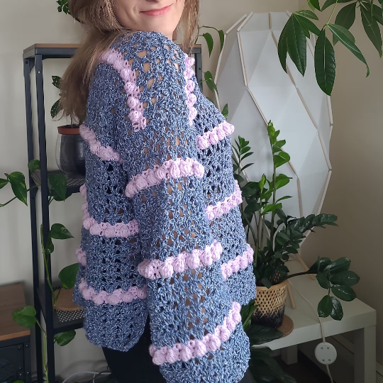 Berry Bobble Pullover Crochet Pattern PDF