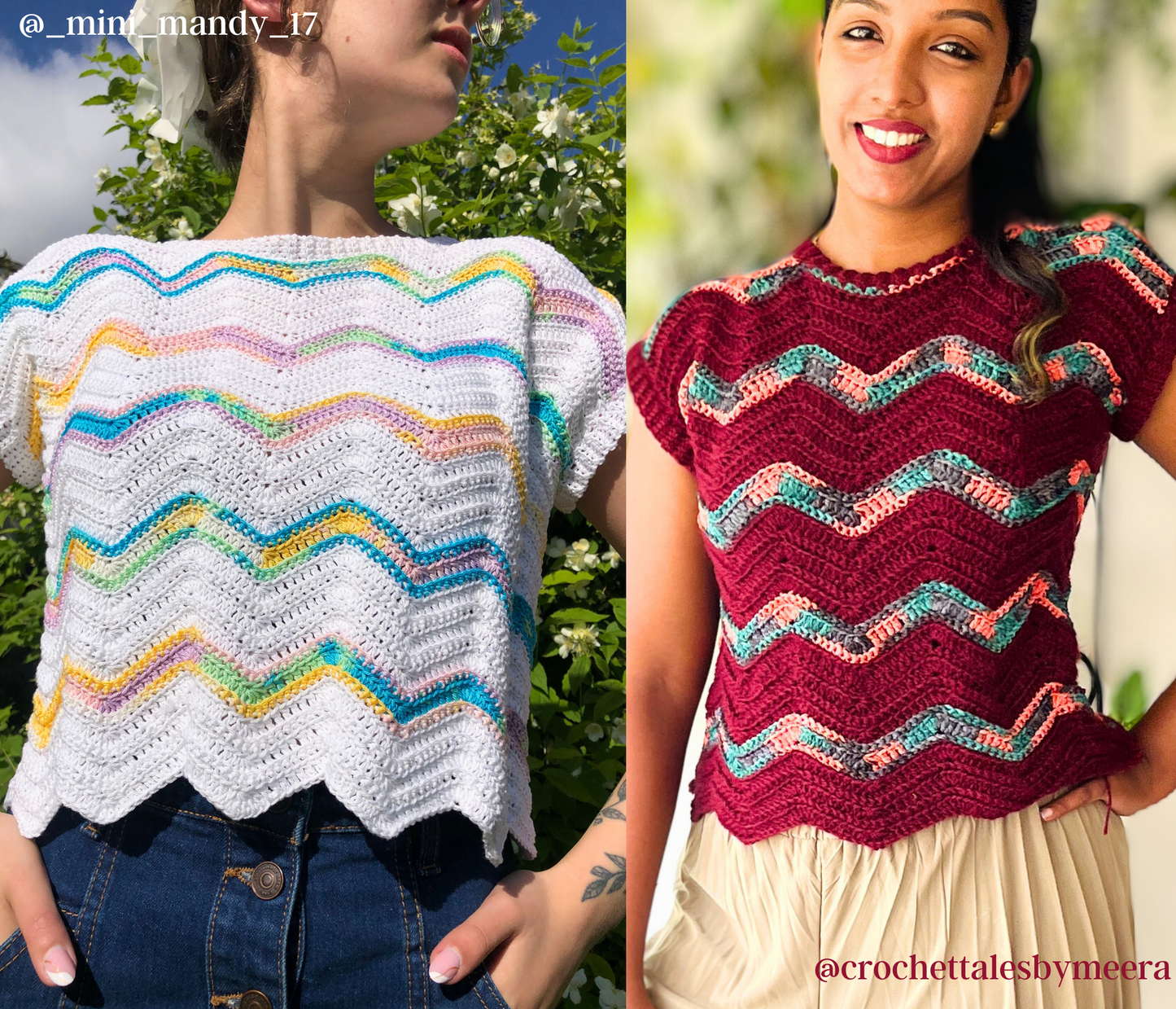 crochet top pattern pdf, crochet vest easy simple beginner friendly crochet pattern pdf, made-to-measure crochet pattern, made-to-measure vest, 2 in 1 crochet pattern, women girls crochet top fall winter pattern, chevron crochet top, zigzag crochet stitch top vest pattern
