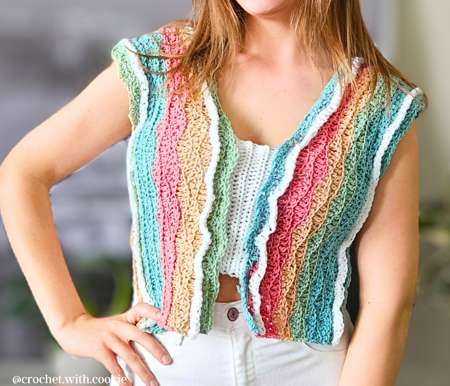 Rainbow Ripple Tank Crochet Pattern PDF