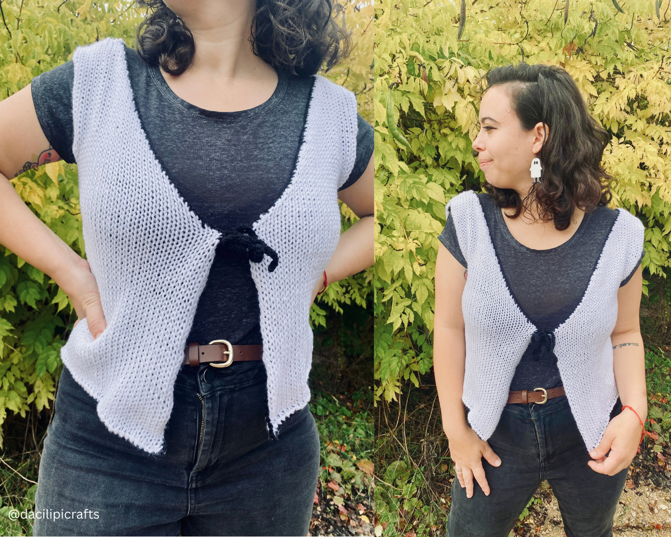 sentro machine knitting pattern top, women circular knitting machine vest, easy beginner friendly knitting machine pattern, pdf, written and video instructions