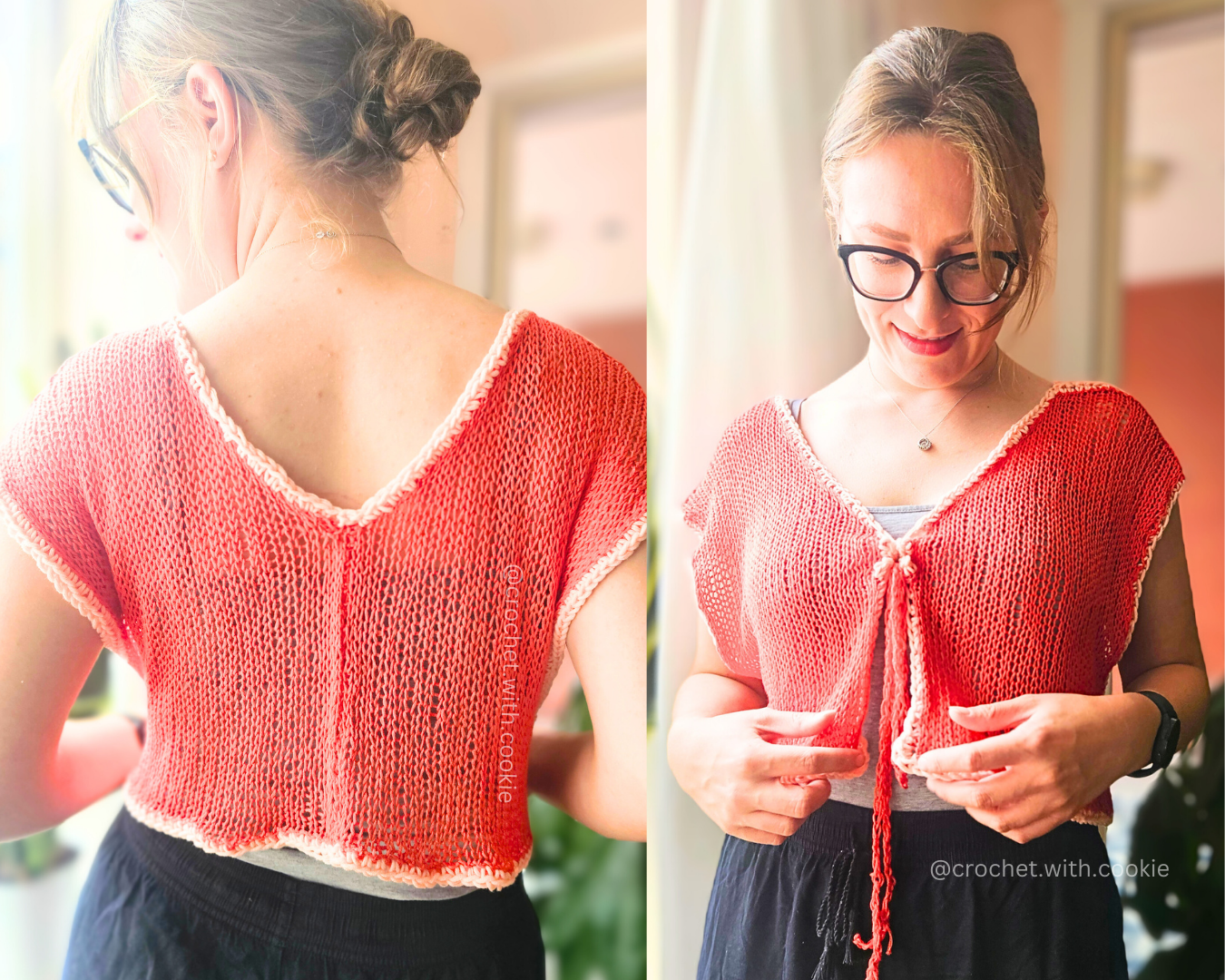 sentro machine knitting pattern top, women circular knitting machine vest, easy beginner friendly knitting machine pattern, pdf, written and video instructions