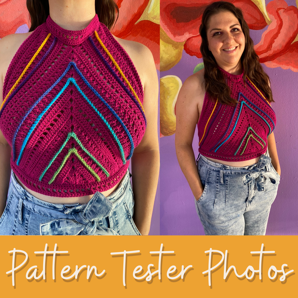 Crochet Triangle Racerback Tie Top main image 1